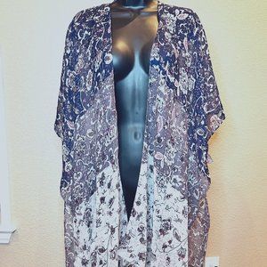 Womens wrap - lavender, navy, off white